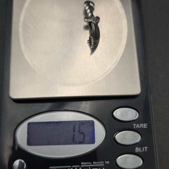 Sterling Silver Small Floral Scimitar Sword Pin Brooch A6208 - Picture 6 of 6